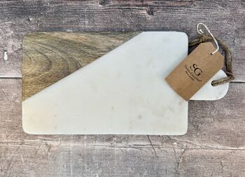 Marble And Wood Cheese/Serving Board, 3 of 4