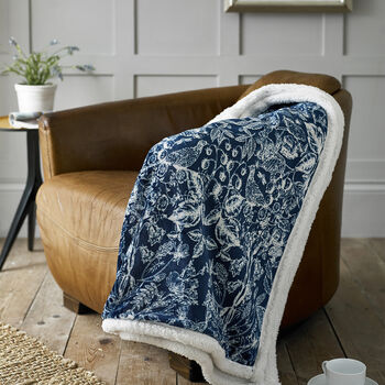 Secret Garden Throw With Sherpa Backing, 3 of 4