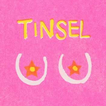 Tinsel Tits Risograph Christmas Card, 2 of 2