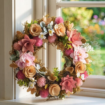 Personalised Blush Meadow Floral Door Wreath, 5 of 6