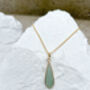 Aventurine Droplet Necklace Real 18k Gold Plated, thumbnail 6 of 6