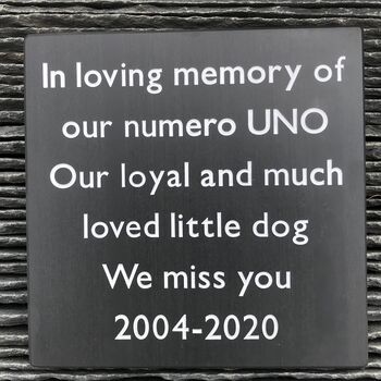 Personalised Pet Hand Crafted Slate Memory Plaque, 3 of 3