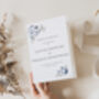 Wedding Order Of Service Booklets Winter Blue Floral, thumbnail 1 of 4