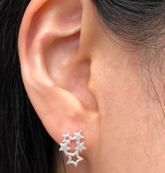 Mismatched Magic Star With Initial Earrings, 7 of 12