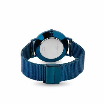 Personalised Minimalist Watch Elie B Electric Blue, 6 of 6