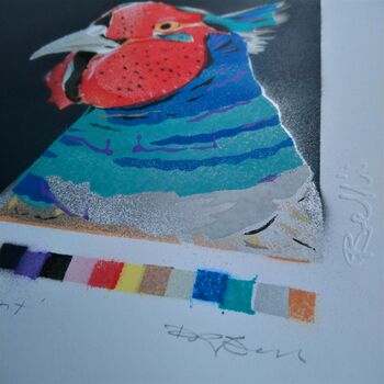 'Pheasant' Hand Stencilled Spray Paint Print, 3 of 9