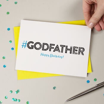 Hashtag Godfather Birthday Card, 2 of 3