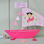 Personalised Pirate And Mermaid Birthday Sailboat Card, thumbnail 2 of 11