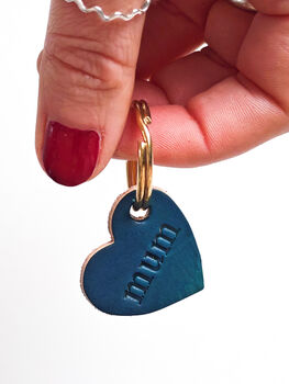 'Mum' Leather Heart Keyring, 9 of 9