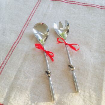 Large Twisted Silver Salad Servers ~ Boxed, 3 of 7
