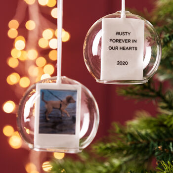 Personalised Pet Memorial Photo Glass Dome Bauble, 3 of 5
