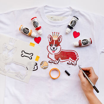Royal Corgi Dog T Shirt Painting Craft Box, 3 of 10