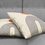 Abstract Bauhaus Geometric Ecru Cushion Cover With Orange Black, thumbnail 5 of 7