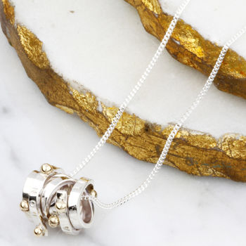 Personalised Silver And Gold Ball Scroll Necklace, 5 of 10