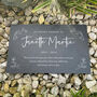 Personalised Wreath Memorial Slate Grave Marker 25 X 15cm, thumbnail 7 of 9