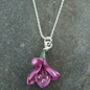 Freesia Purple Flower Pendant Necklace, thumbnail 3 of 5