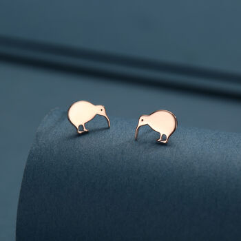 Sterling Silver Kiwi Bird Stud Earrings, 3 of 12
