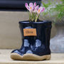 Personalised Blue Welly Boot Garden Planter, thumbnail 1 of 9