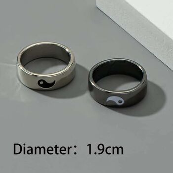 Stainless Steel Yin And Yang Matching Couple Rings, 2 of 5