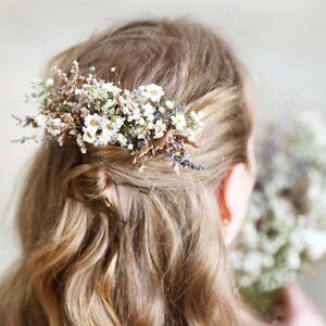 Lavender And Gypsophila Dried Flower Hair Comb By Lisa Angel |  