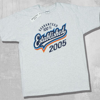 'Established 2005' 18th Birthday Gift T Shirt, 7 of 10