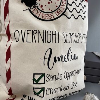 Overnight Service Personalised Santa Sack, 6 of 6