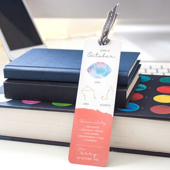 Personalised Birth Month Gemstone Bookmark, 10 of 12