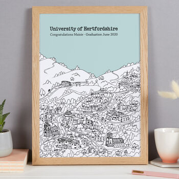 Personalised Hertfordshire Graduation Gift Print, 5 of 9