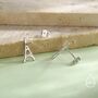 Sterling Silver Eiffel Tower Stud Earrings, thumbnail 7 of 12