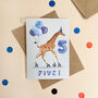Giraffe 5th Birthday Card, thumbnail 3 of 5