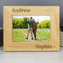 Personalised Couples 7x5 Landscape Wooden Photo Frame, thumbnail 1 of 6