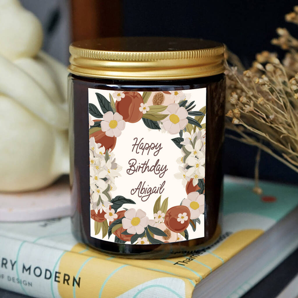 Happy Birthday Personalised Candle Gift By Otter Candle Co