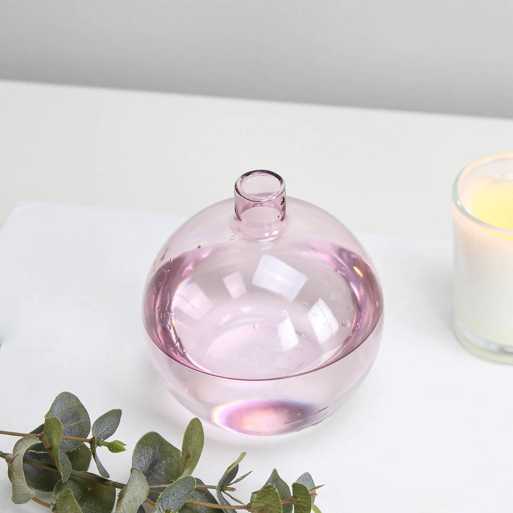 blush pink glass bud vase by marquis & dawe | notonthehighstreet.com