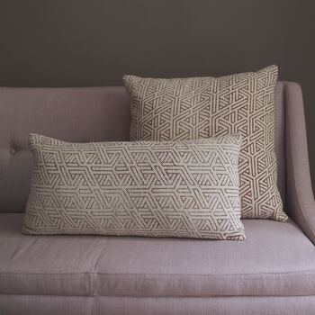 Terracotta Maze Cushion, 2 of 3