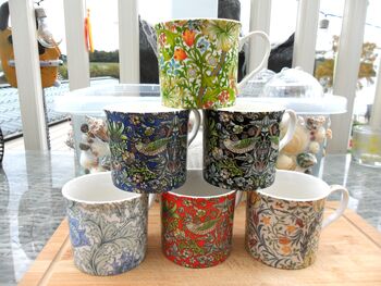 Set Of Six Palace Mugs In Assorted William Morris Designs, 4 of 11