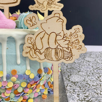 Personalised Pooh Bear Cake Toppers Set Of Five, 2 of 6