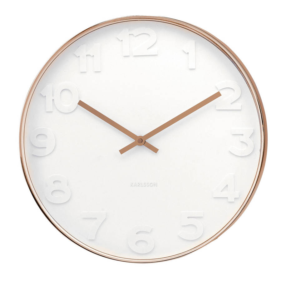 White And Copper Wall Clock By Idyll Home