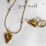 Heart Gold Necklace Matching Earring Set, Gift For Her, thumbnail 6 of 8