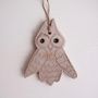 Handmade Ceramic Christmas Owl Ornament Decoration, thumbnail 5 of 7