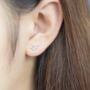 Sterling Silver Simple Snake Stud Earrings, thumbnail 2 of 5