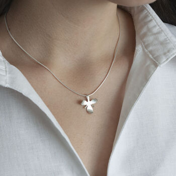 Silver Angel Orchid Flower Necklace, 2 of 3