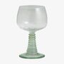 Retro Green Ripple Stemmed Wine Glasses Set Of Four, thumbnail 2 of 4