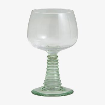 Retro Green Ripple Stemmed Wine Glasses Set Of Four, 2 of 4