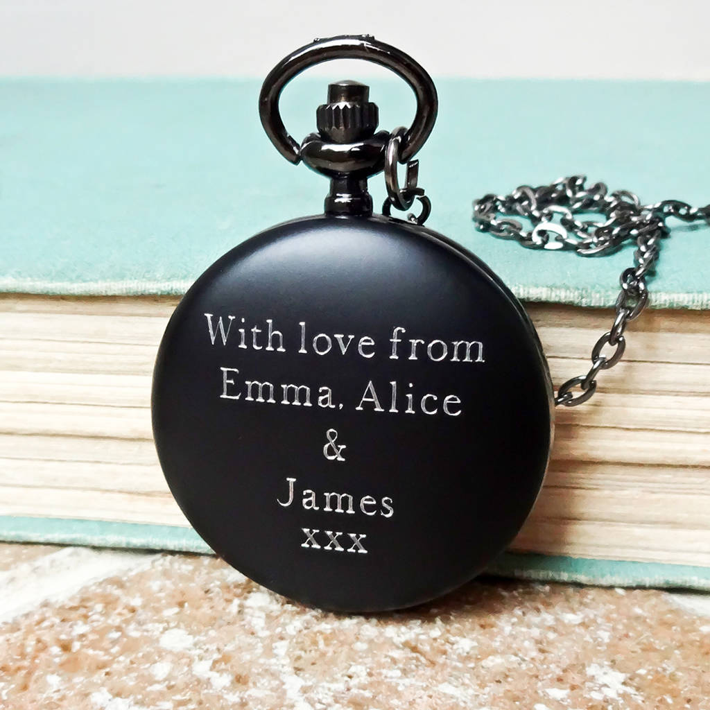 Pocket Watch With Personalised Engraved Message, 1 of 3
