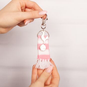Tottenham Hotspur Pink Scarf And Cockerel Backpack Hanger, 2 of 5