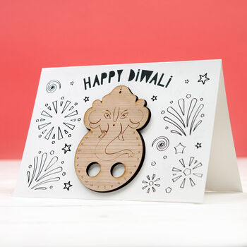 Diwali Ganesha Finger Puppet And Colouring In Card, 3 of 4
