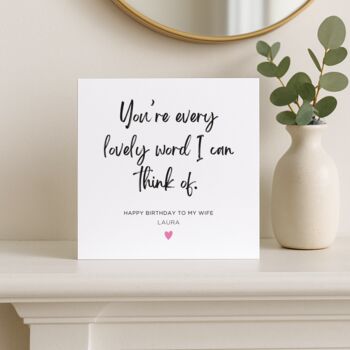 Personalised Name Birthday Card For Wife, 8 of 9