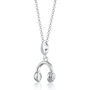 Sterling Silver Headphones Necklace, thumbnail 2 of 6