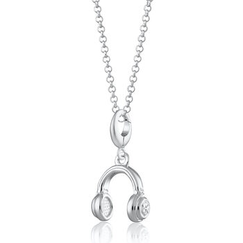 Sterling Silver Headphones Necklace, 2 of 6