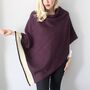 Aubergine Knitted Lambswool Poncho, thumbnail 1 of 5